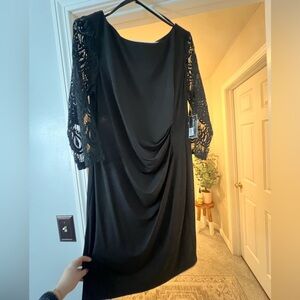 Jessica Howard Elegant Black Dress with Lace Detail